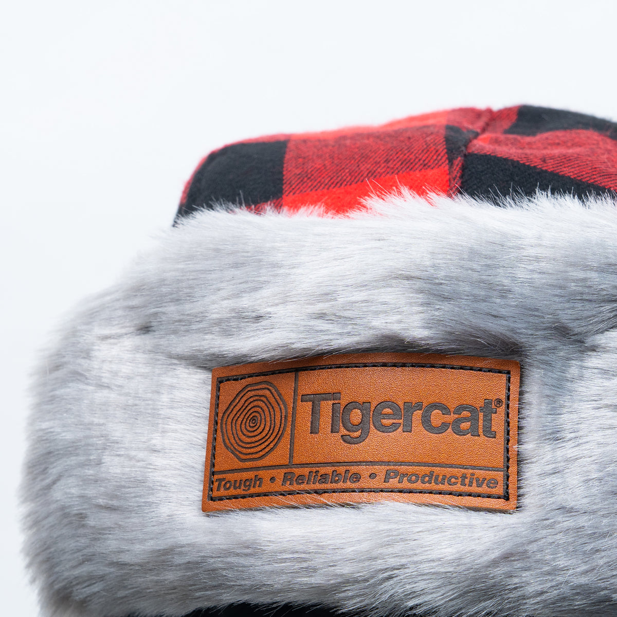 HAT, TRAPPER STYLE IN RED CHECK W/PATCH – Tigercat Outfitters