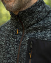 FLEECE SWEATER, FULL ZIP, DRK HEATHER, TIGERCAT BRAND