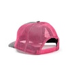 HAT, TIGERCAT BRAND TRUCKER STYLE, CHARCOAL AND PINK