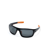 SUNGLASSES, BLACK & ORANGE, WRAP STYLE