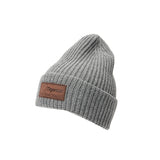 ADULT TOQUE WITH LEATHER PATCH