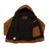 TOUGH DUCK HOODED BOMBER JACKET / BROWN