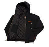 TOUGH DUCK HOODED BOMBER JACKET / BLACK