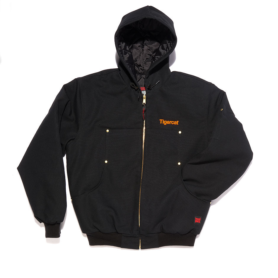 TOUGH DUCK HOODED BOMBER JACKET BLACK