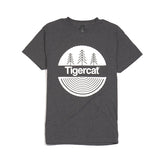 UNISEX, EVERYDAY COTTON T-SHIRT, DARK HEATHER GREY WITH CIRCLE TREE STAMP DESIGN